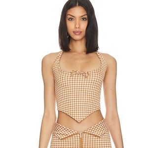 NWT Lovers and Friends Holland Top in Brown & White